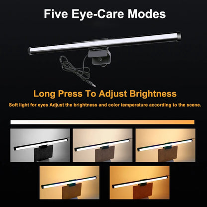 RGB LED Monitor Light Bar Stepless Dimmable Eye Protection Screen Hanging Lamp for PC Laptop Gaming Work RGB Screen Hanging Lamp