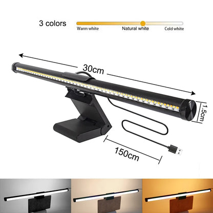 RGB LED Monitor Light Bar Stepless Dimmable Eye Protection Screen Hanging Lamp for PC Laptop Gaming Work RGB Screen Hanging Lamp