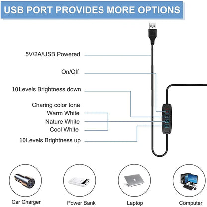 Lámpara de escritorio LED brazo articulado USB — MERKAION