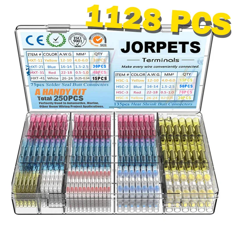 Kit de conectores termorretráctiles con soldadura (1128 piezas) — MERKAION 1
