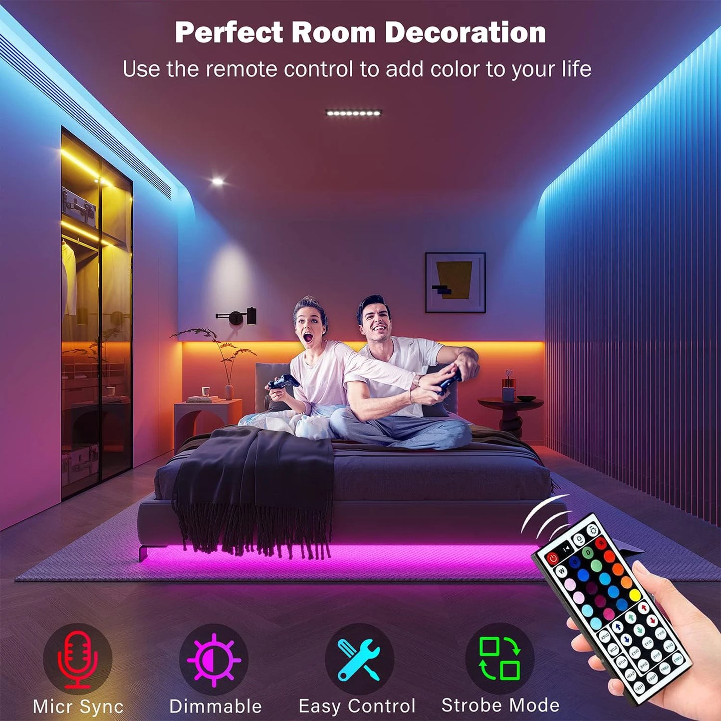 Tira LED RGB USB con mando — MERKAION