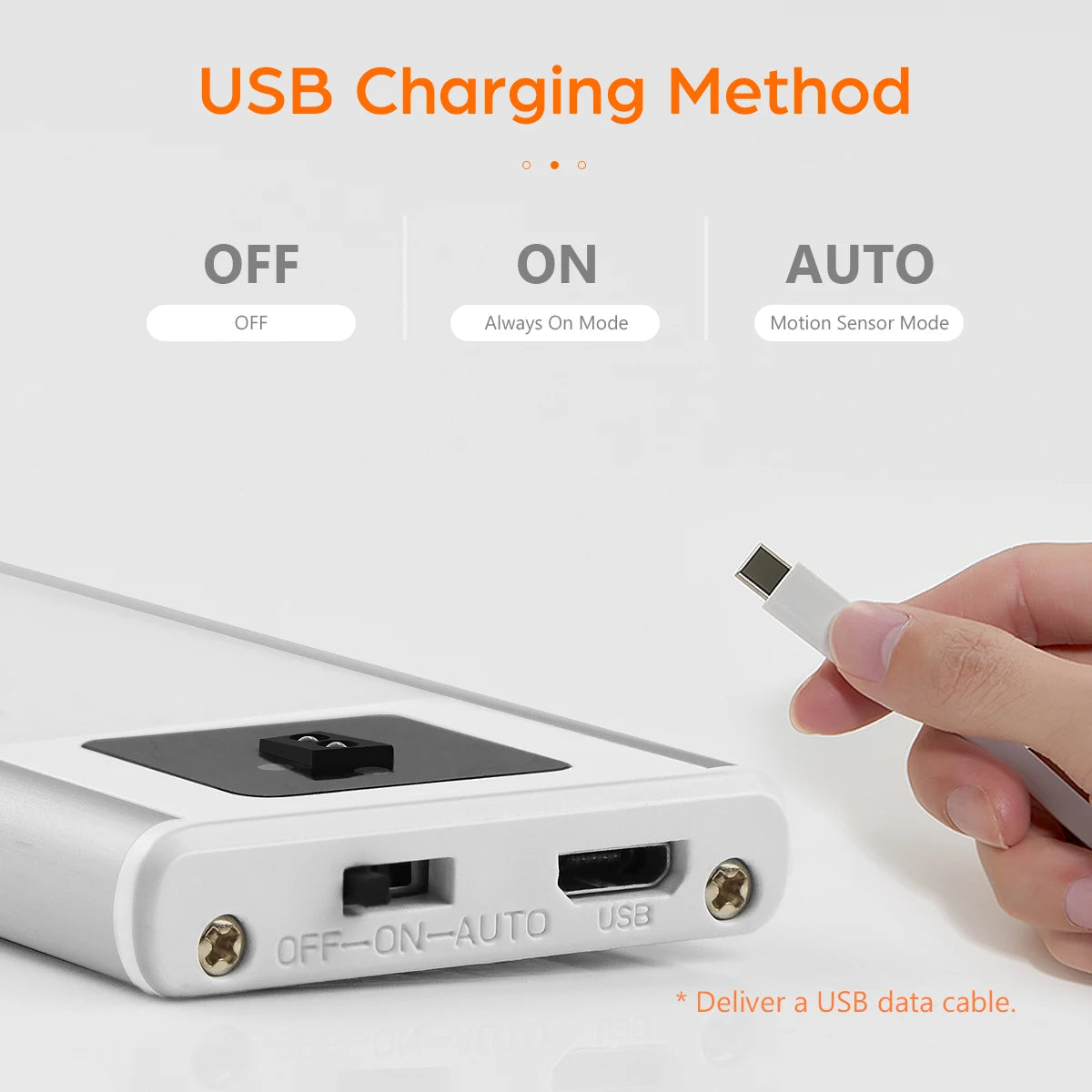 Ultra-thin USB LED Cabinet Light Hand Sweep / PIR Motion Sensor LED Rechargeable Aluminum Kitchen Lamp Portable Night Lighting