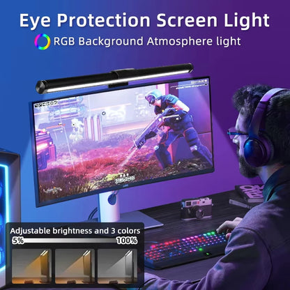 RGB LED PC Monitor Light Bar Computer Monitor Screen Hanging Light Stepless Dimming Eye-Care USB Atmosphere Table Lamp